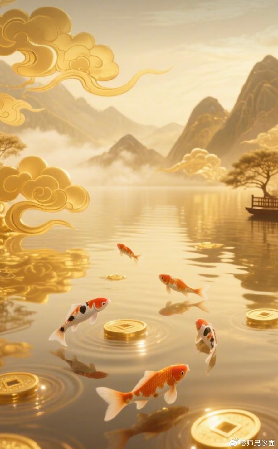 这一池子的锦鲤，是财运的具象化，说明你一直求的财要到了。点赞接下。下一站：财从四