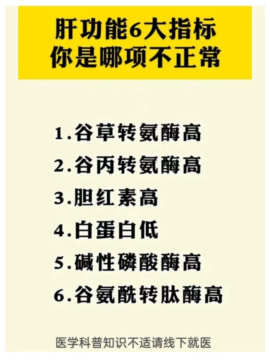 肝功能6大指标，你是哪个不正常？