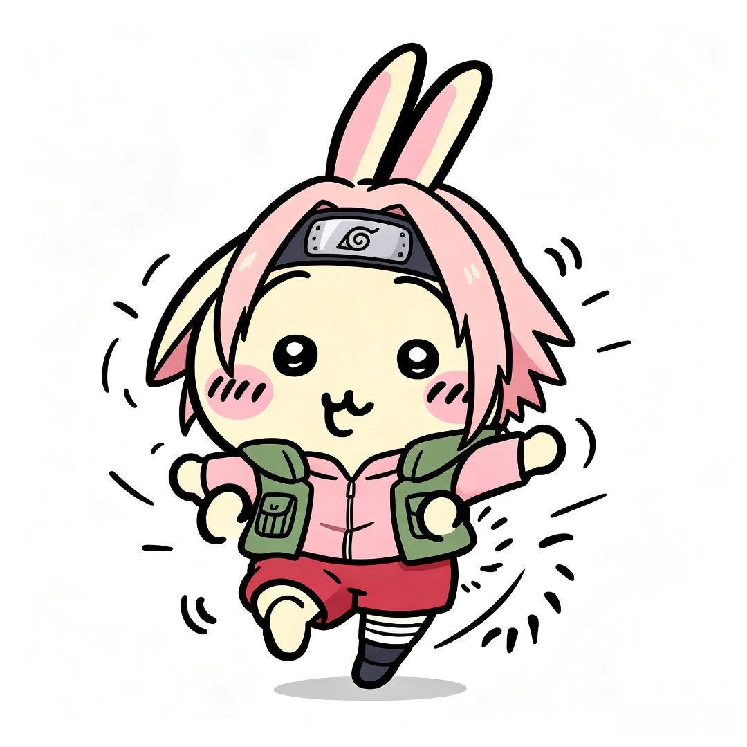 chiikawa忍着乌萨奇来啦！是鸣人奇？小樱奇？？佐助奇？？？和…[AI生成，