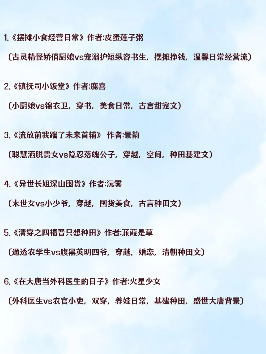 市井生活慢热温馨日常种田古言文合集，很温暖很适合冬天看的小说