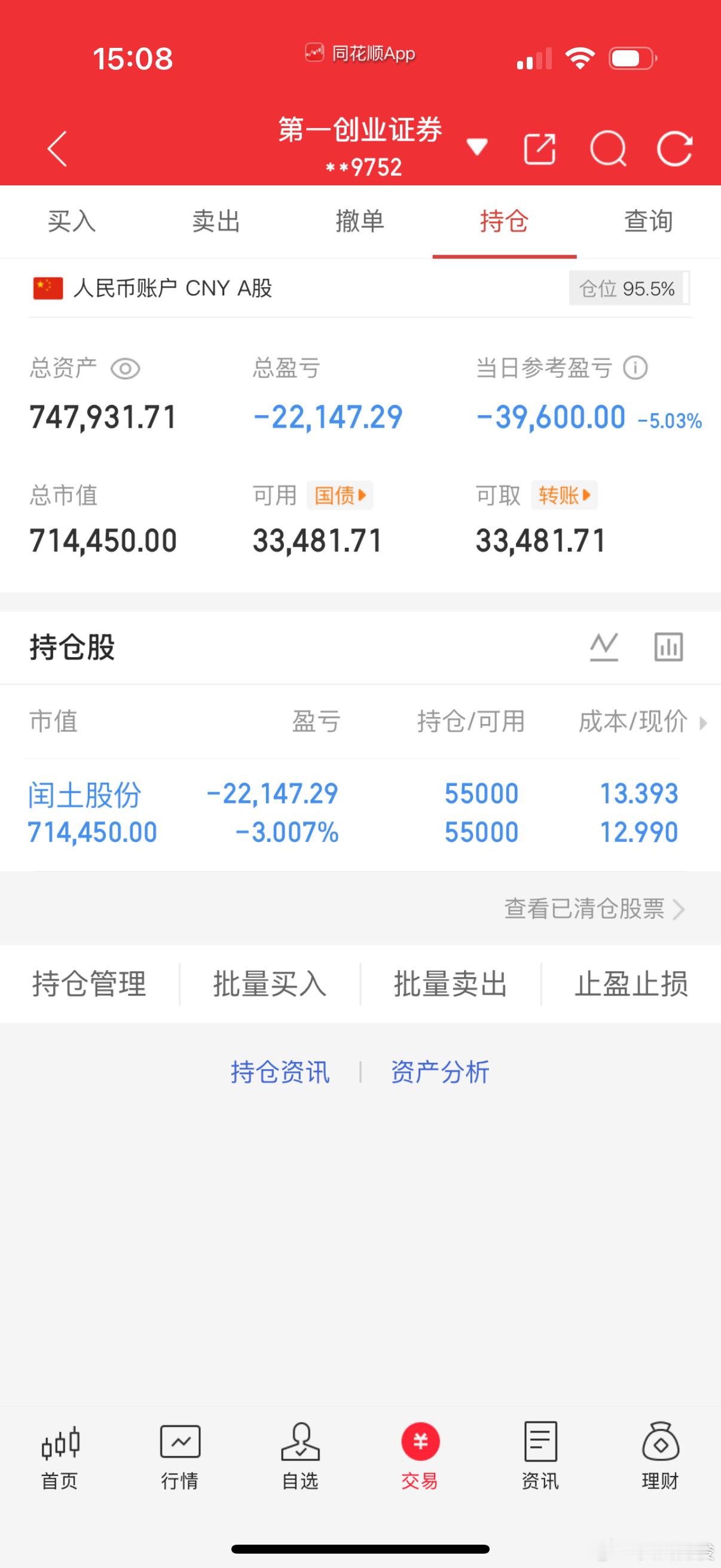 8月3日 收盘 记录全职炒股40万勇闯大A记 第（ 73  ）天！当日参考盈亏: