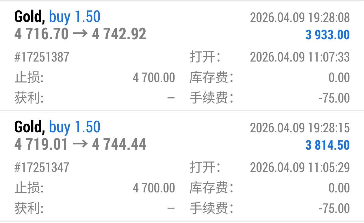 又是一位记吃不记打的朋友，你们交易总是不爱带止损。早盘4720附近的单子，明明一