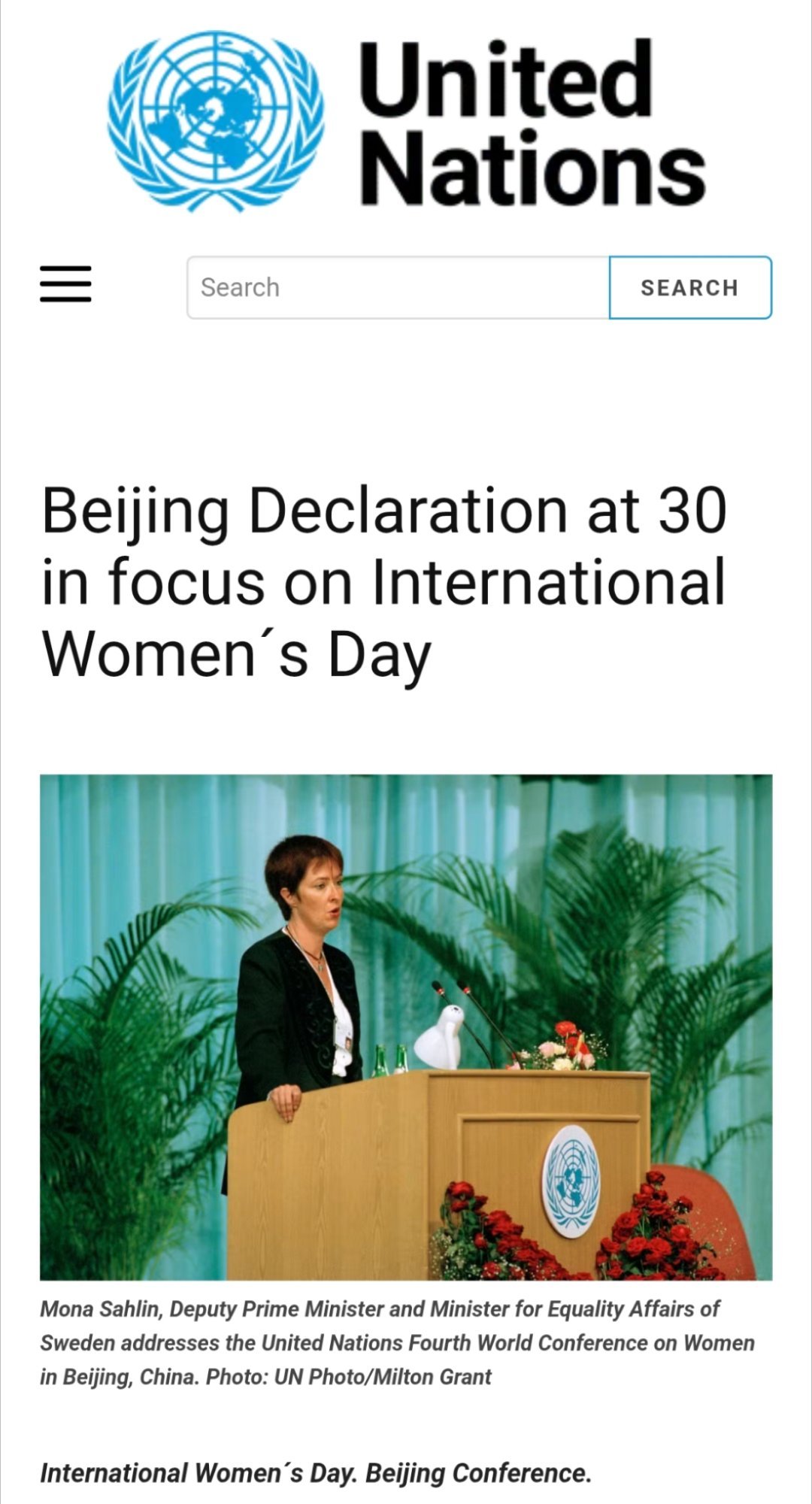 向女同胞致以节日问候国际劳动妇女节快乐！今年是国际性文件《北京宣言》30周年！¹