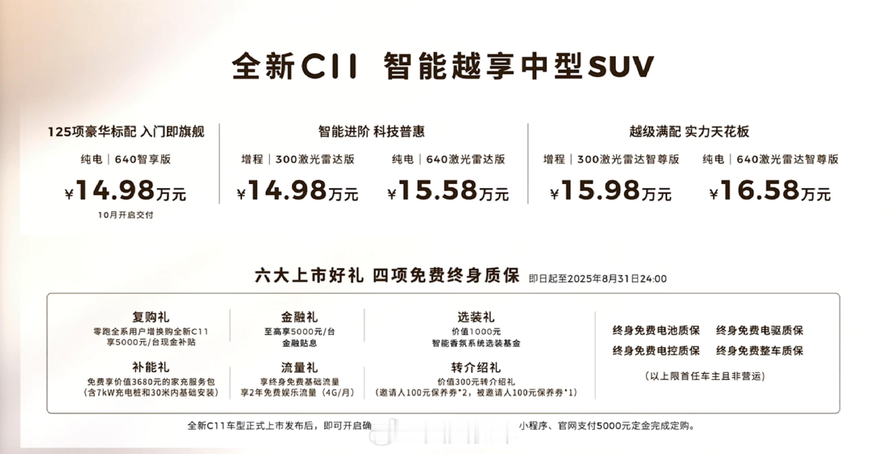 2026款零跑全新C11上市，15万级新能源SUV的参考标准来了。纯电标配800