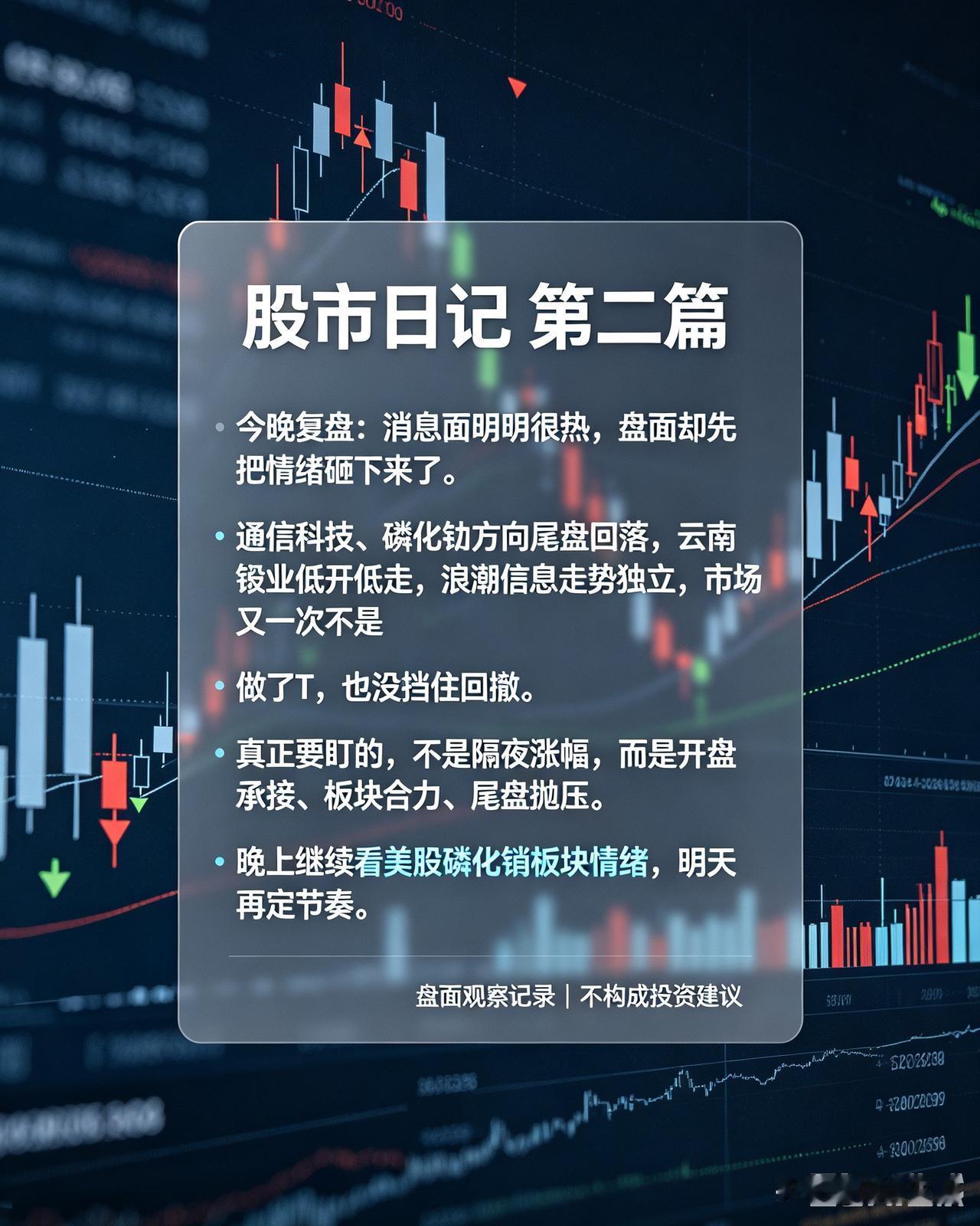 股市日记｜第2篇
今天盘面真的让人捉摸不透。
 
隔夜美股磷化铟相关标的集体大涨