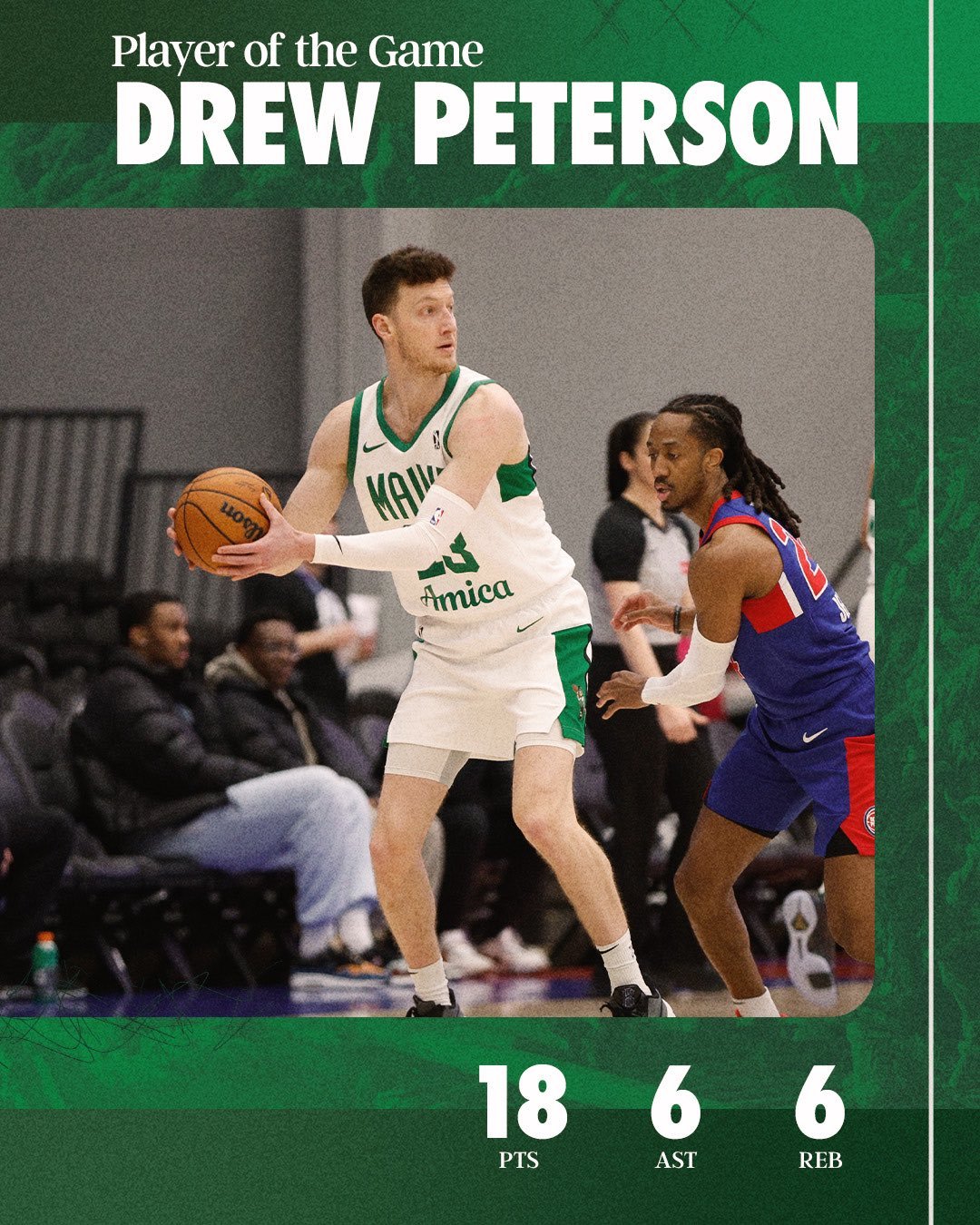 缅因州凯尔特人  Player Of The Game : Drew Peter