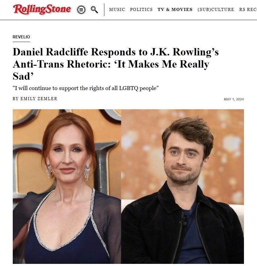 [并不简单][并不简单]#丹尼尔雷德克里夫回应罗琳不接受道歉#哈利·波特扮演者丹