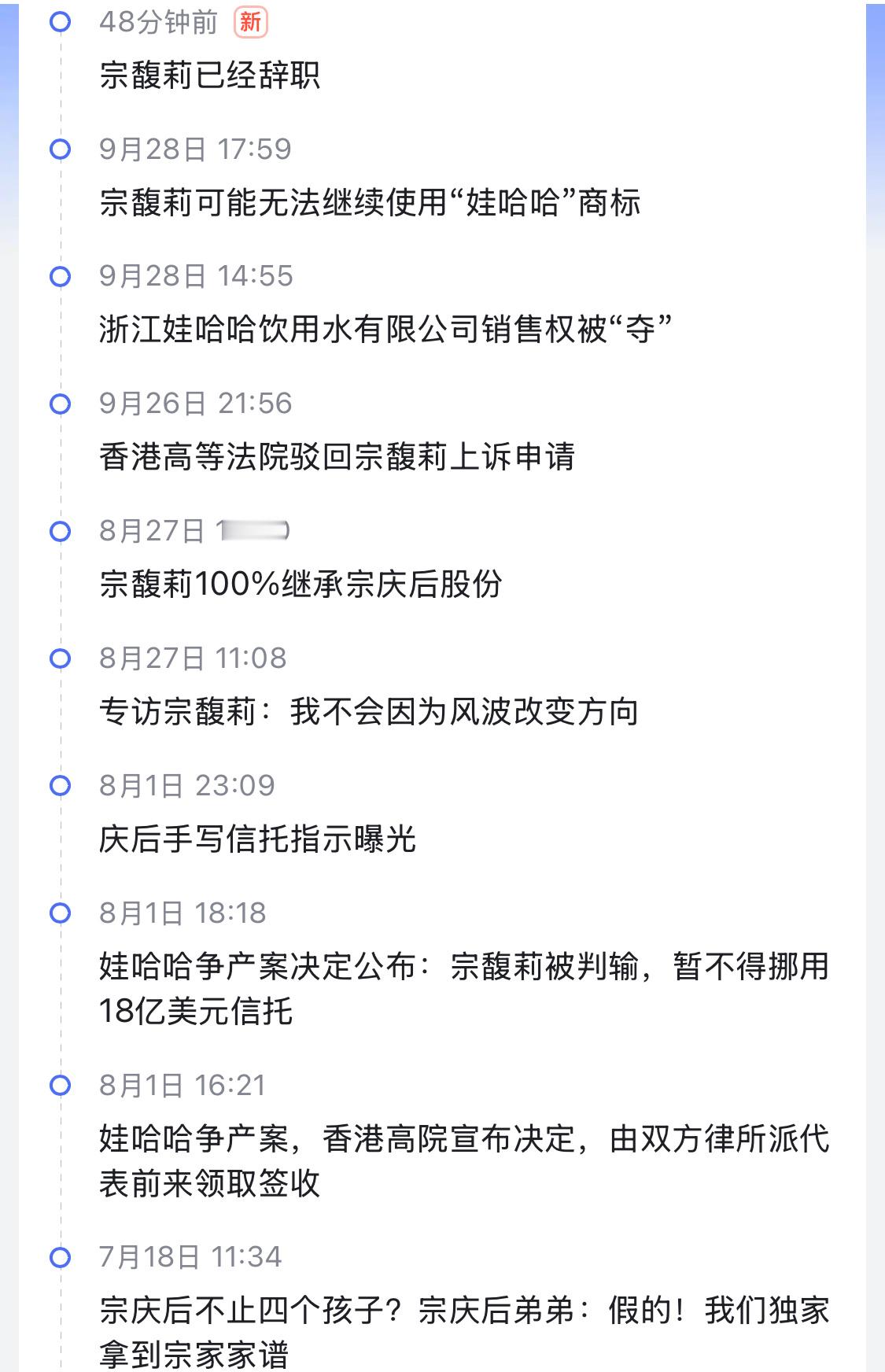 娃哈哈回应宗馥莉辞职属实娃哈哈表面看风平浪静，结果宗庆后一走，内外都有问题，接班