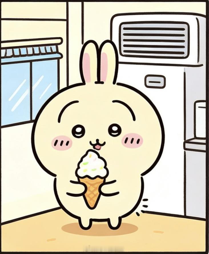 动漫吉伊卡哇灵感共创夏日企画自制乌萨奇夏日表情包。图片由ai生成。 