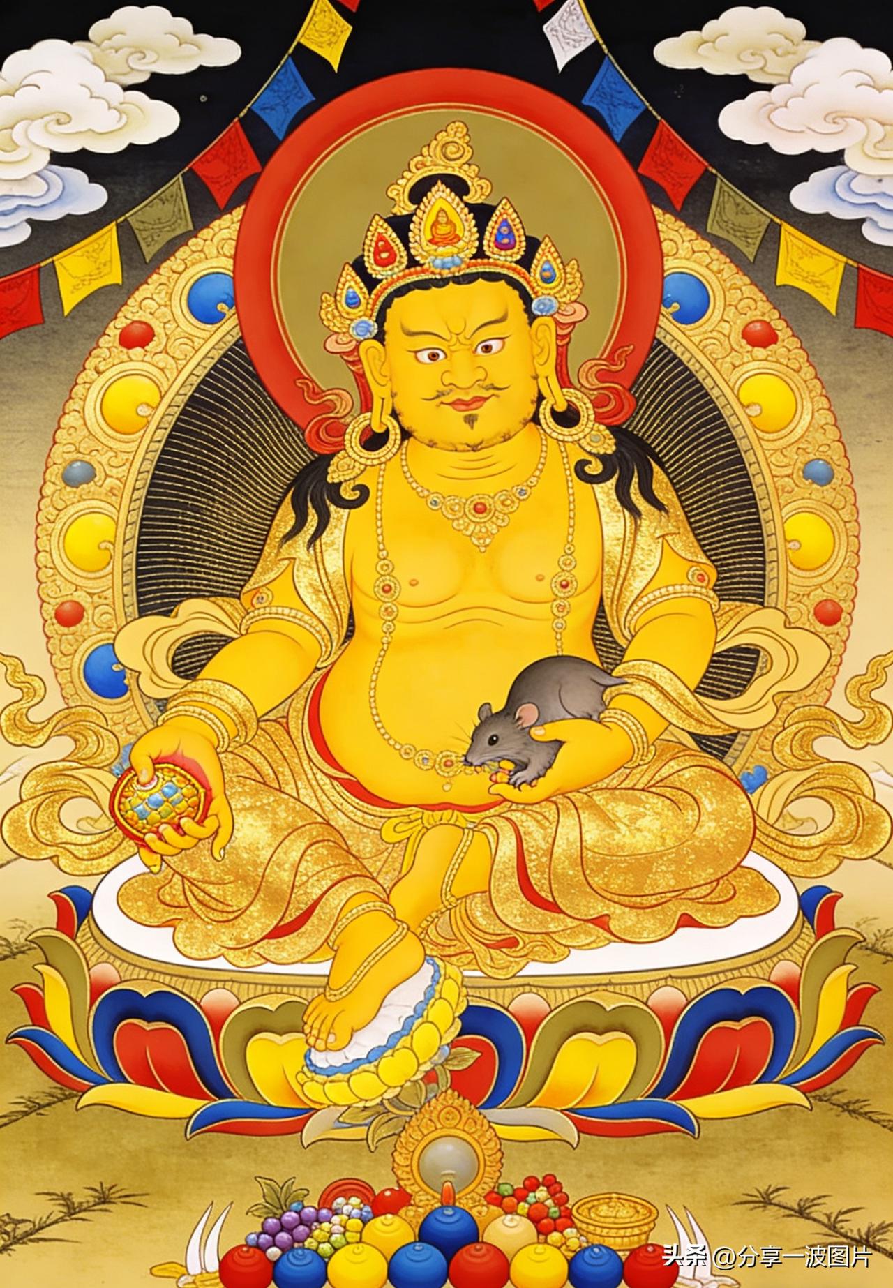 顶礼黄财神，财源自然来。