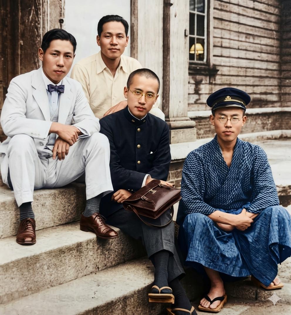 1919年，日本九州帝国大学，中国留日学生爱国团体“夏社”的核心成员合影
左一是