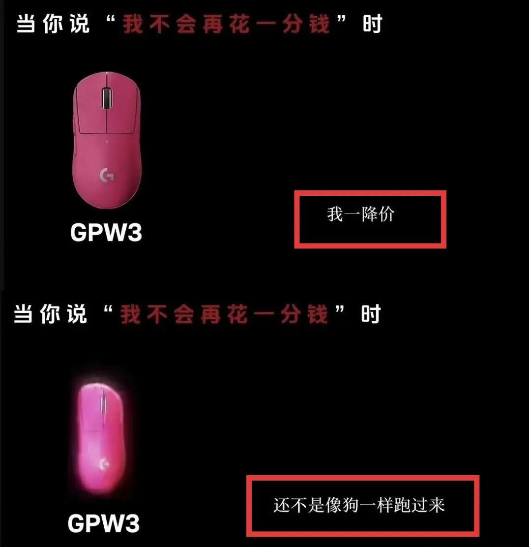 罗技鼠标是哪里来的自信敢这样说话的啊！
“当我一降价，你还不是像狗一样跑过来。”