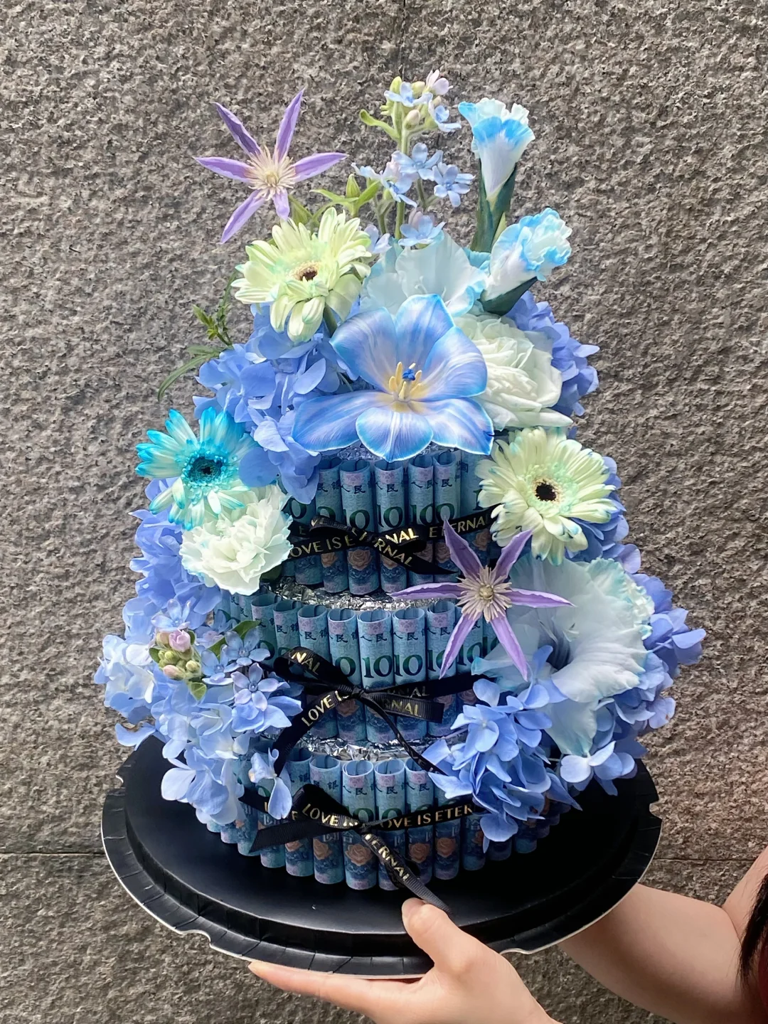 蓝色系生日有钱花盒♥️｜北京花店