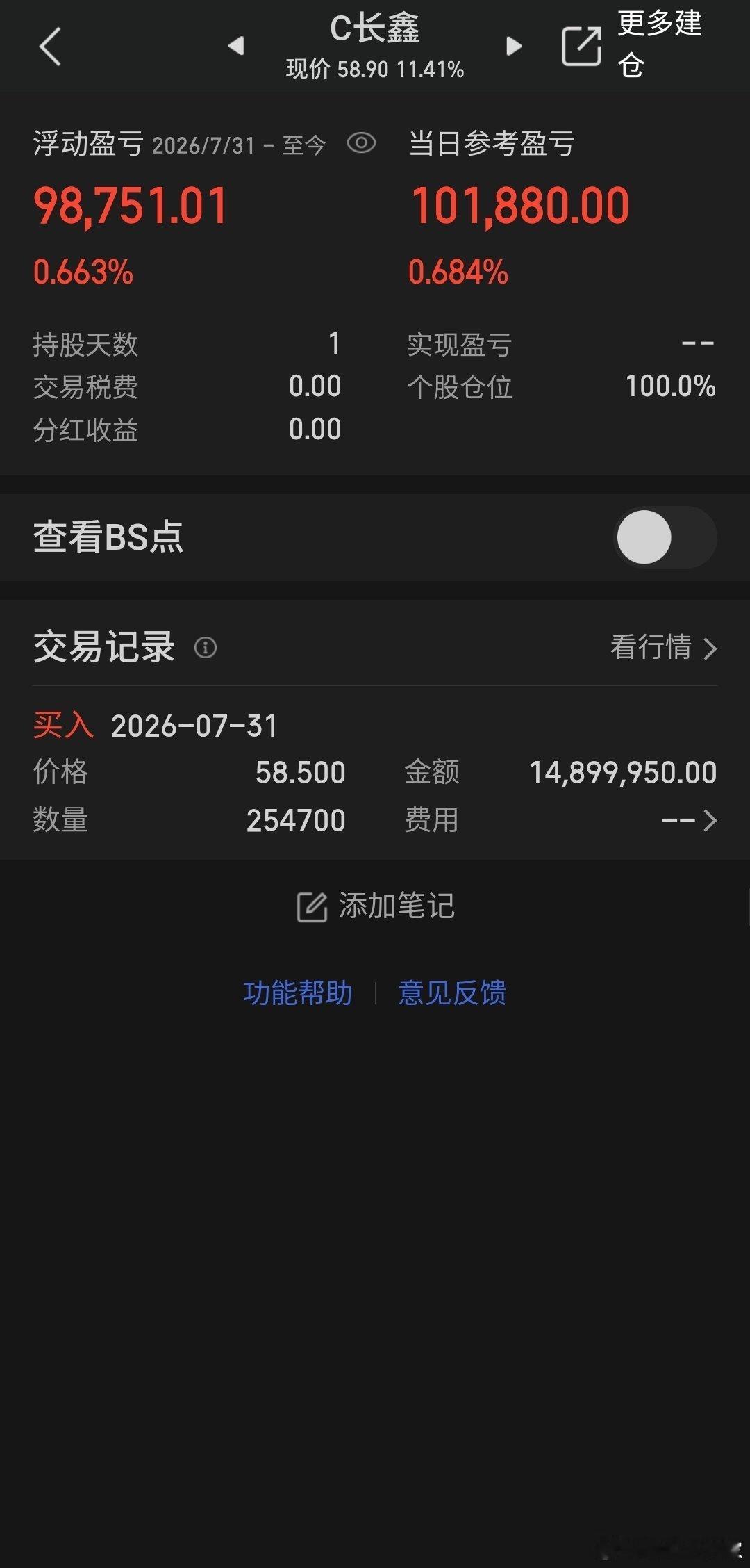 富贵险中求，个人新开仓长鑫科技
