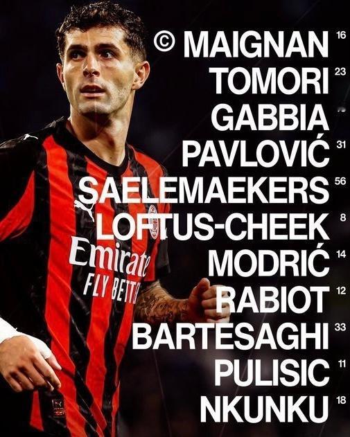 北京时间今日，意甲第15轮，AC米兰主场对阵萨索洛，赛前双方公布首发。AC米兰首