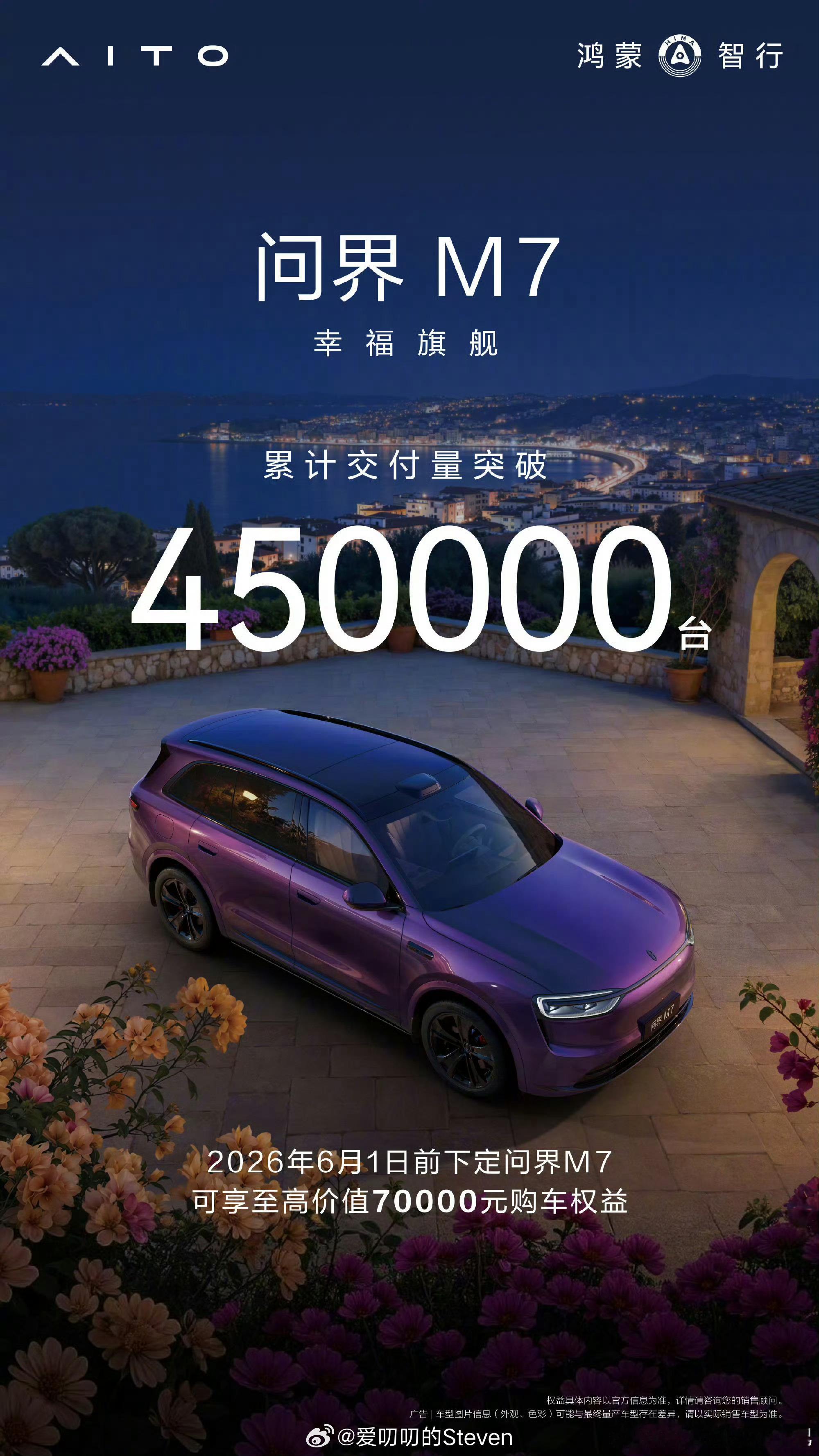 问界M7累计交付突破45万辆代代抗压，代代强问界m7
