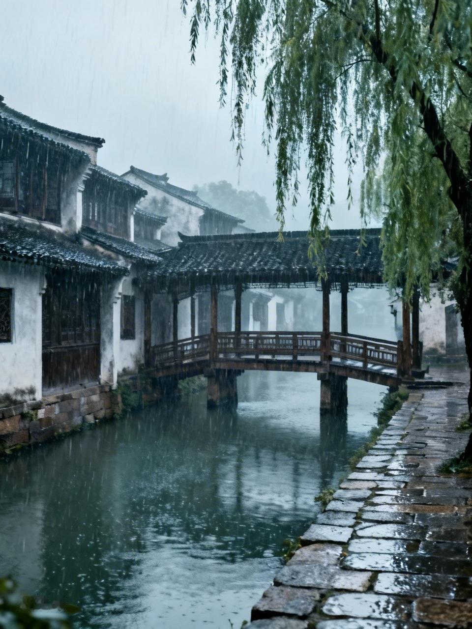 AI妙生图雨洒江南万里美。