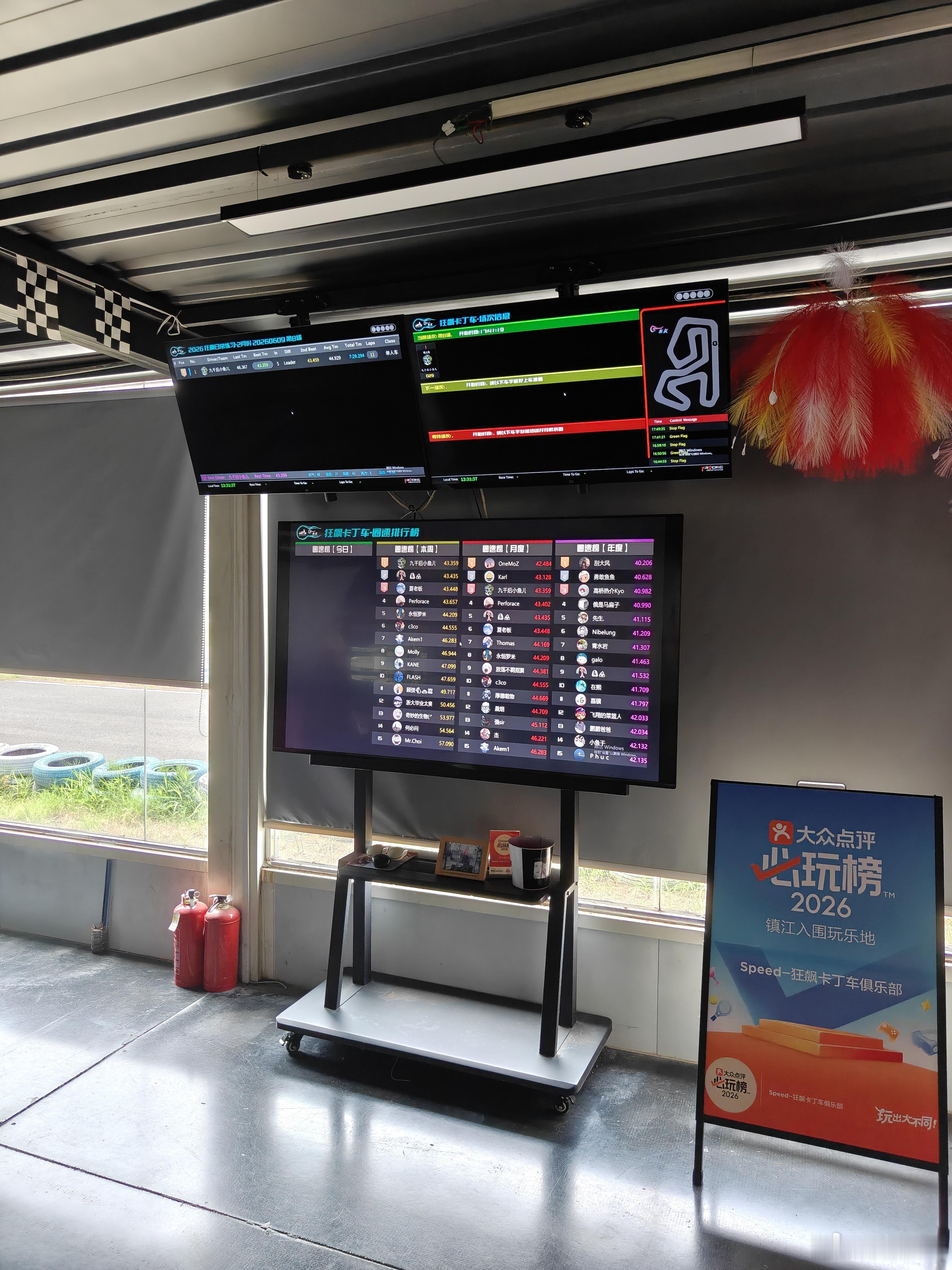 来镇江玩卡丁车，应该是没什么人来这家店玩，我跑这么慢都能月榜第六