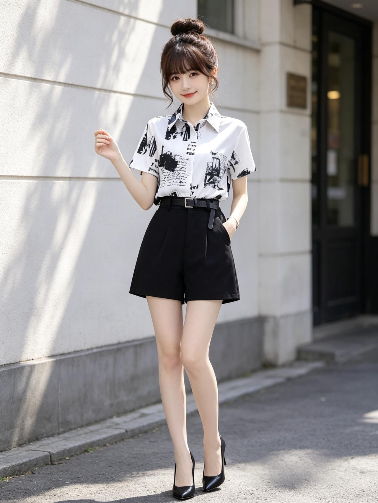 黑白镶嵌气质穿搭怎么穿才恰到好处? 时尚街头少女风采分享