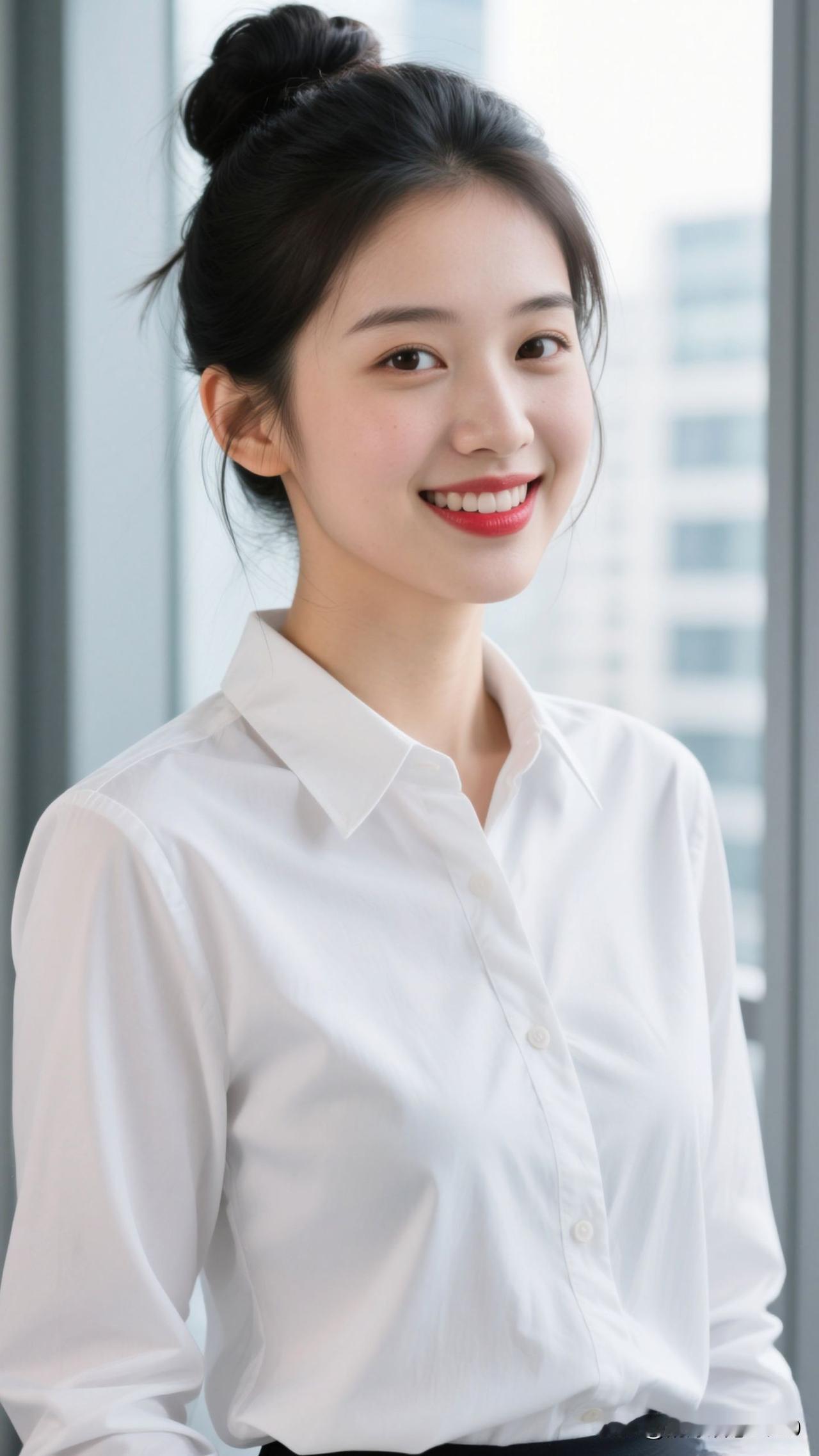 🌆 把简约的白、利落的黑织进日常，她站在窗边，就成了都市里温柔又清醒的诗。窗边