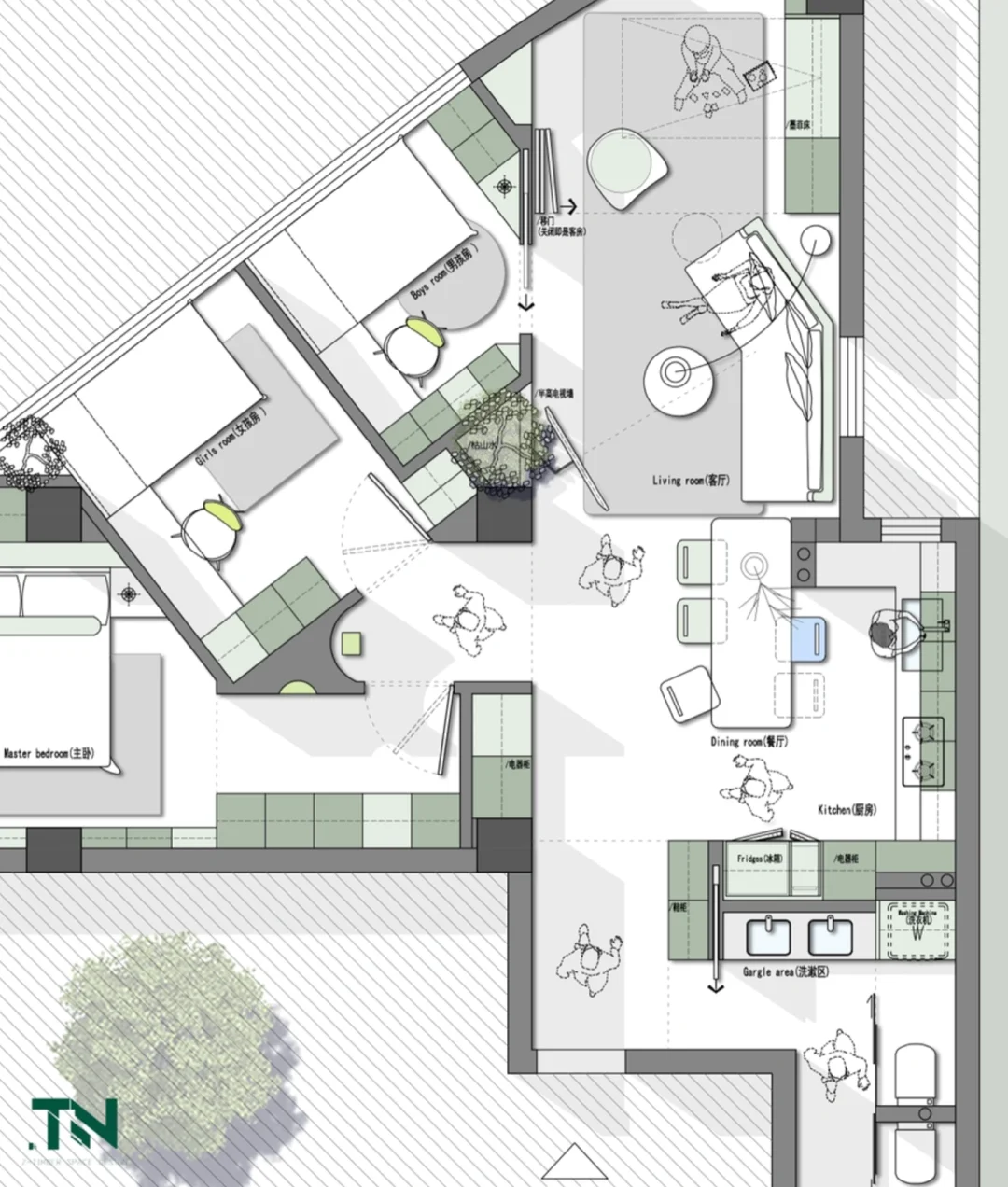 户型优化｜老小区钻石形户型的超级进化｜