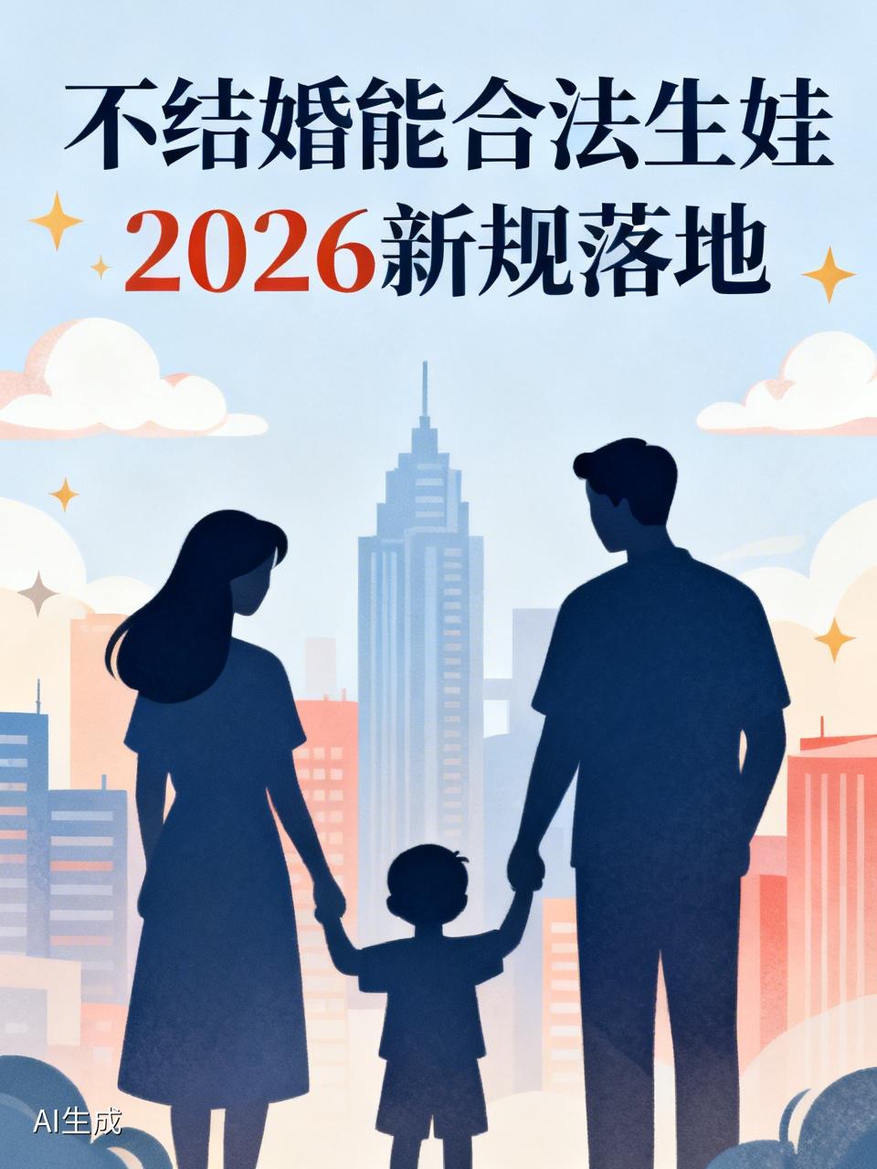 不结婚能合法生娃，2026新规落地，这背后原因还挺现实。现在社会观念越来越开放，