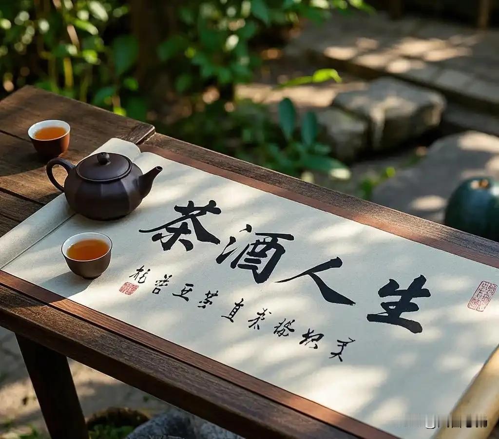 上联：半盏清茶听夜雨
下联：一壶浊酒暖风尘
横批：茶酒人生
