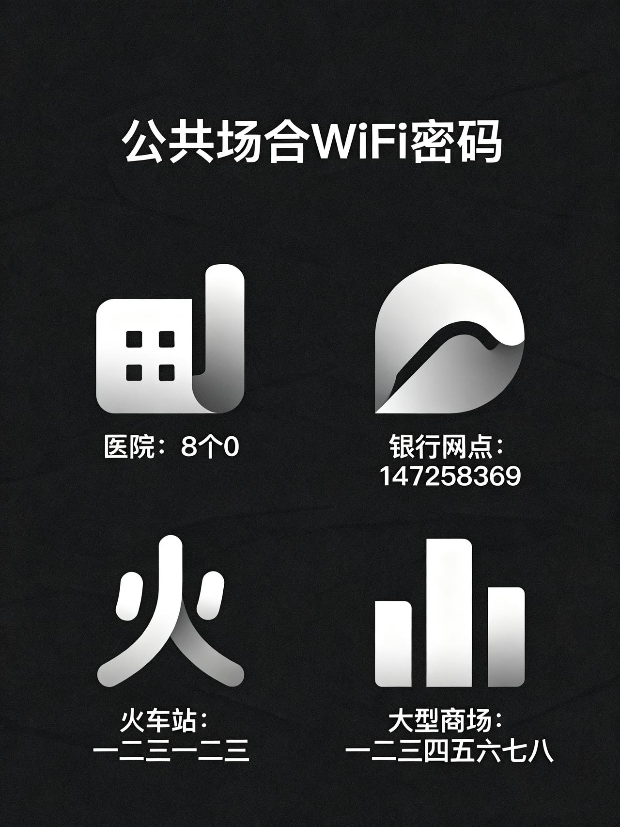 记住这8个密码，走到哪都能连上WiFi
藏在公共场合里的8个没人特意说的WiFi