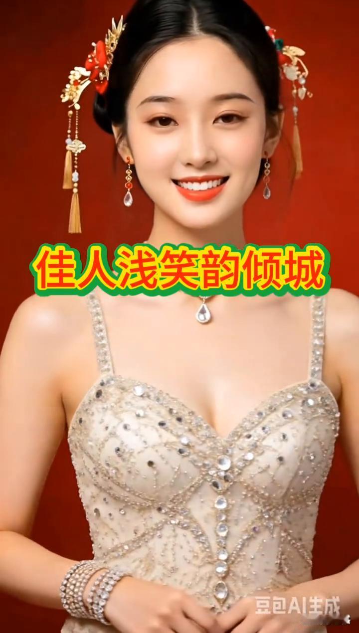 佳人浅笑韵倾城。