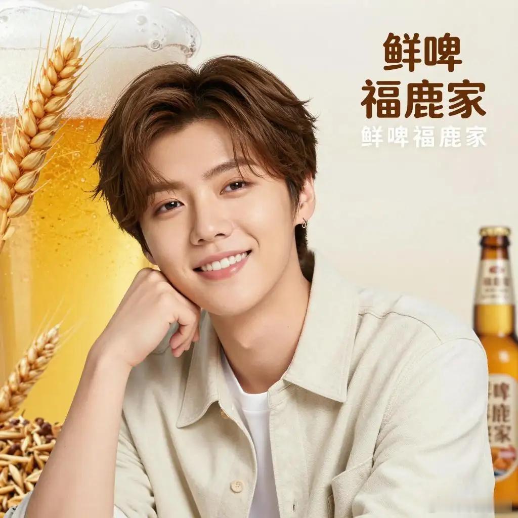鲜啤福鹿家鹿晗鲜啤福鹿家品牌全球代言人和鹿晗碰杯万事OK  鹿晗官宣成为鲜啤福鹿