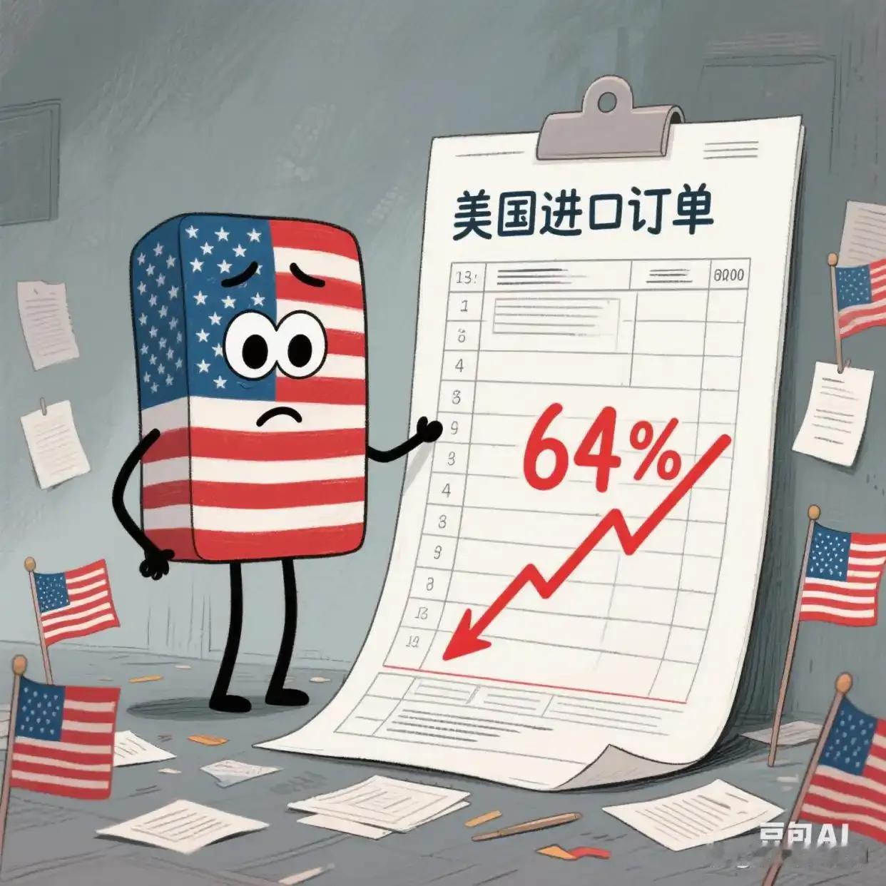 这成绩单不错！美国进口暴跌64%，大快人心！

特朗普掀起“关税风暴”，几乎吹遍