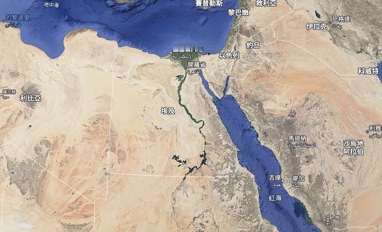 为什么说“埃及是尼罗河的赠礼”呢？
首先我们看一下，
国土约100万平方公里，