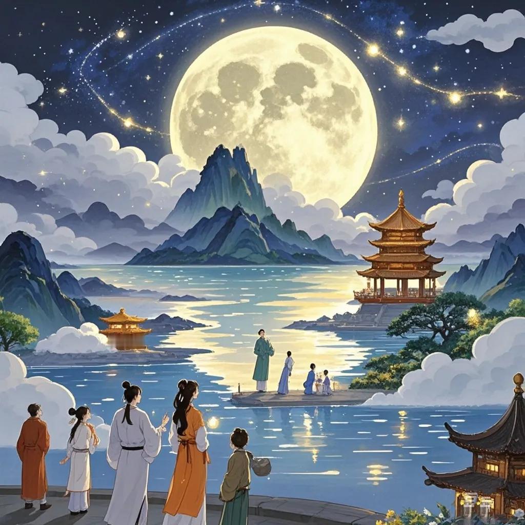 《望月赋》

时维仲秋，皓月当空。海上升明，天涯同瞩。情人嗟怨，遥夜难穷。竟夕怀
