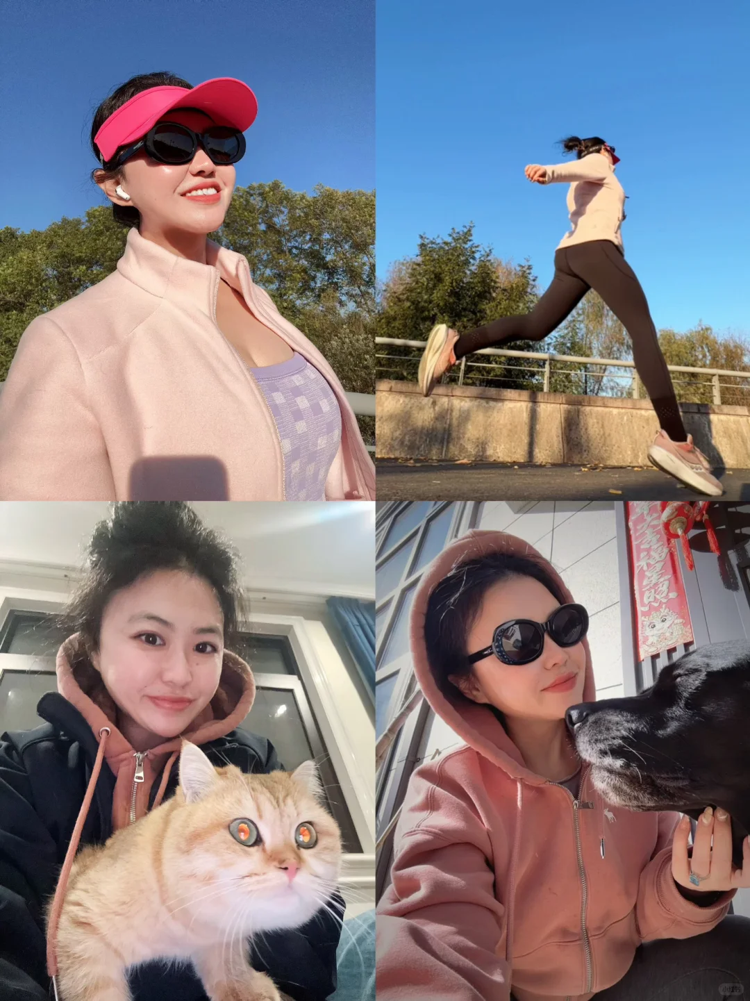 难得的冬日暖阳，赶紧出来慢摇10K，猫狗双全