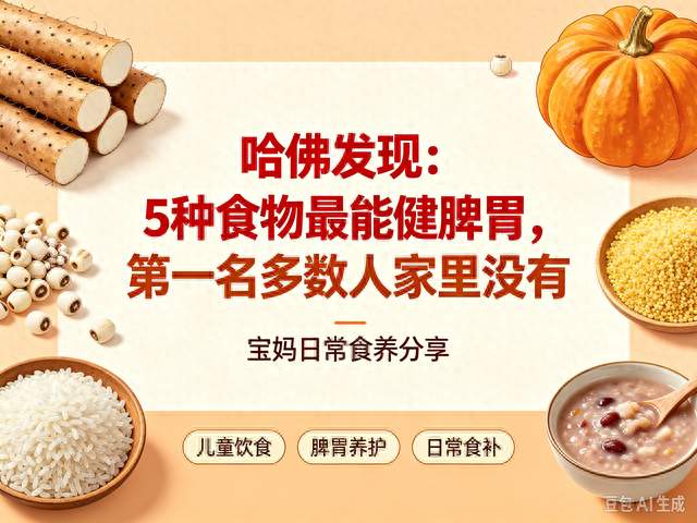 哈佛发现：5种食物最能健脾胃，第一名多数人家里没有