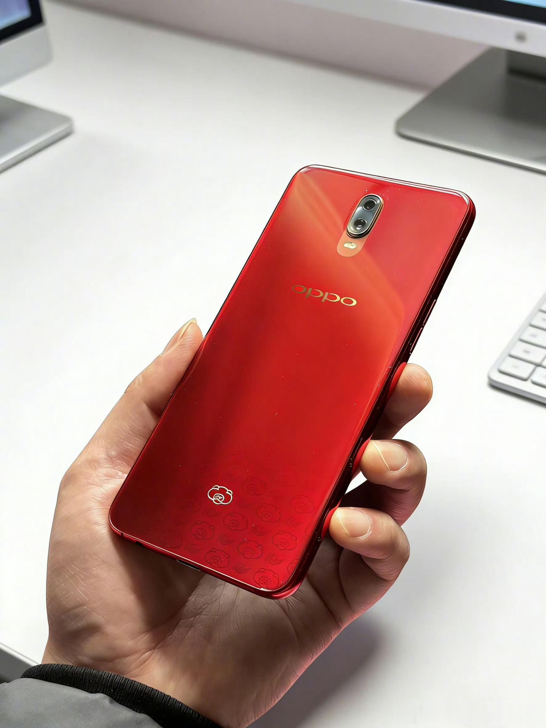 还有没有人记得这部OPPO最好看的红色手机，OPPO R17新年版，背面有一个小