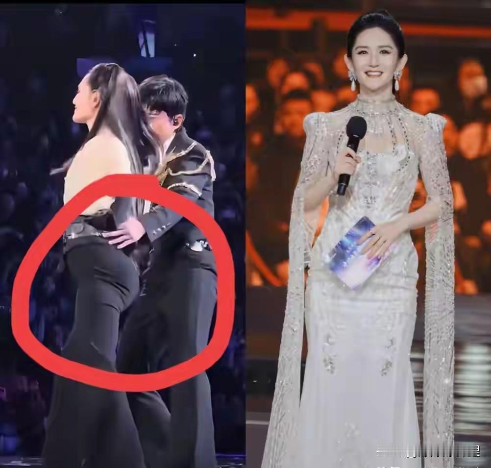 跨年夜都在盯着谢娜的肚子看，真心觉得挺没劲的。

人家44岁了，还是三个娃的妈，