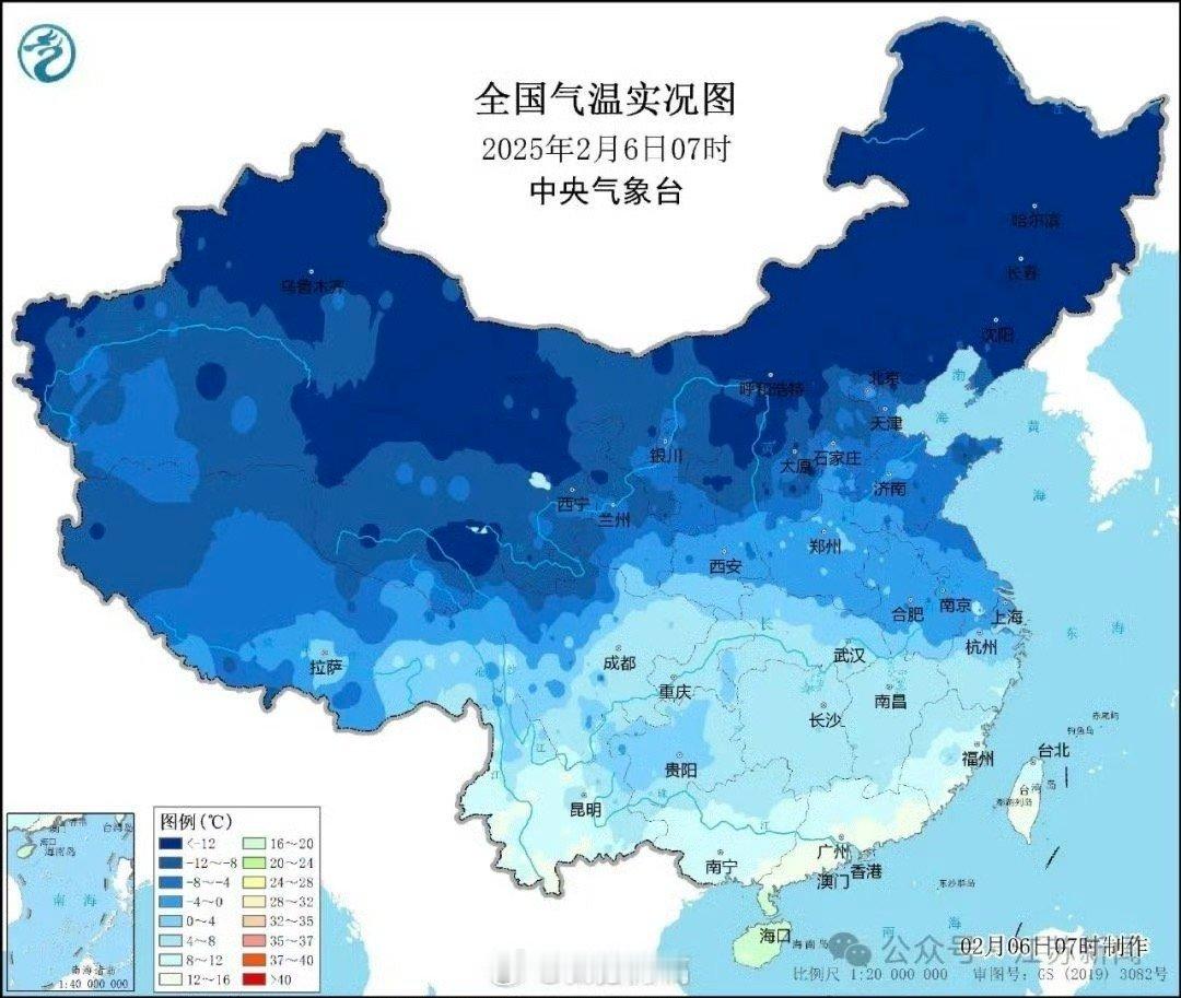 蛇年第一场寒潮全国都冻蓝了  【冷得打哆嗦！】一股强冷空气已南下，今天白天的最高