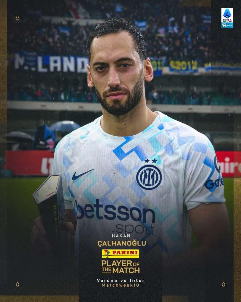 恰尔汗奥卢展现传球的精确制导。打进维罗纳的第一球，助攻一传又低又平带点旋转，速度