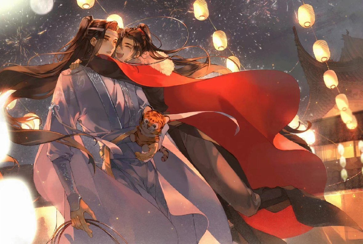 魔道祖师动画蓝忘机魏无羡，太甜了！魔道祖师 画师：狸半仙儿 