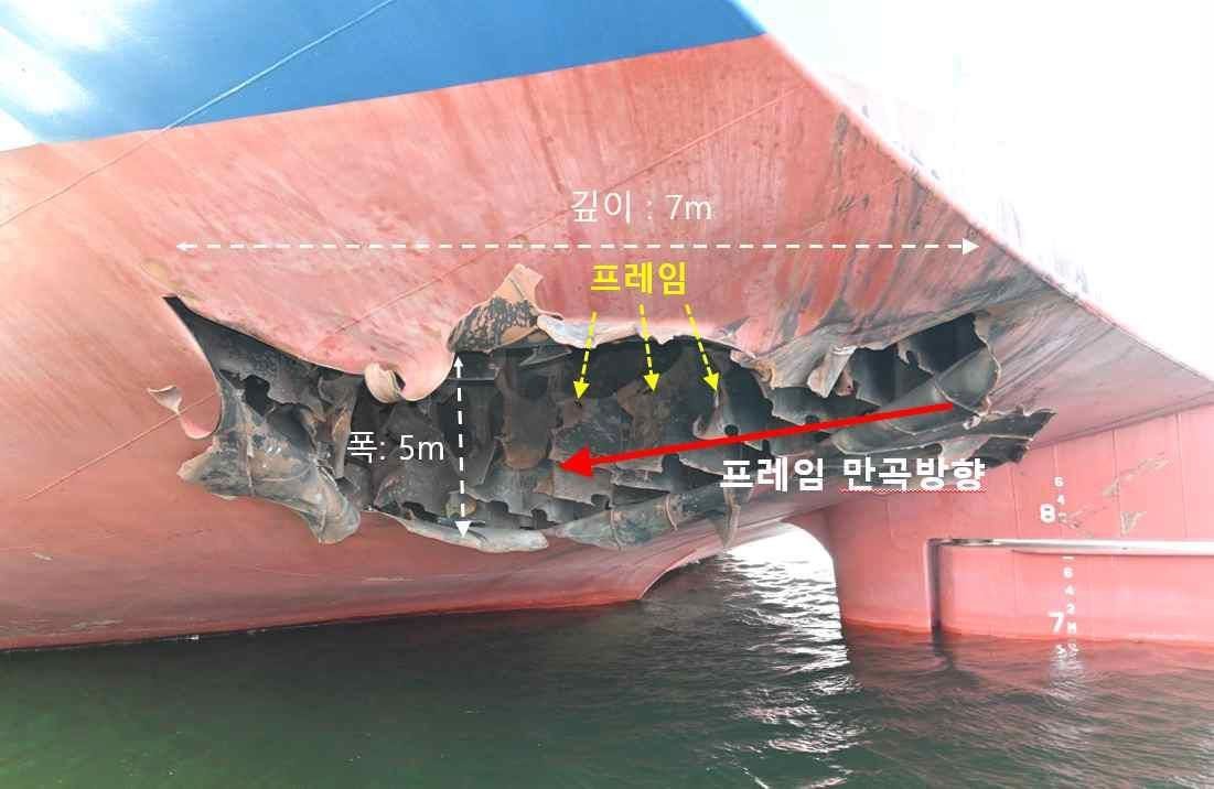 韩国方面公布了上周伊朗袭击“嗯纳木号”货轮造成的损坏图片。该船在船尾被击中两次，
