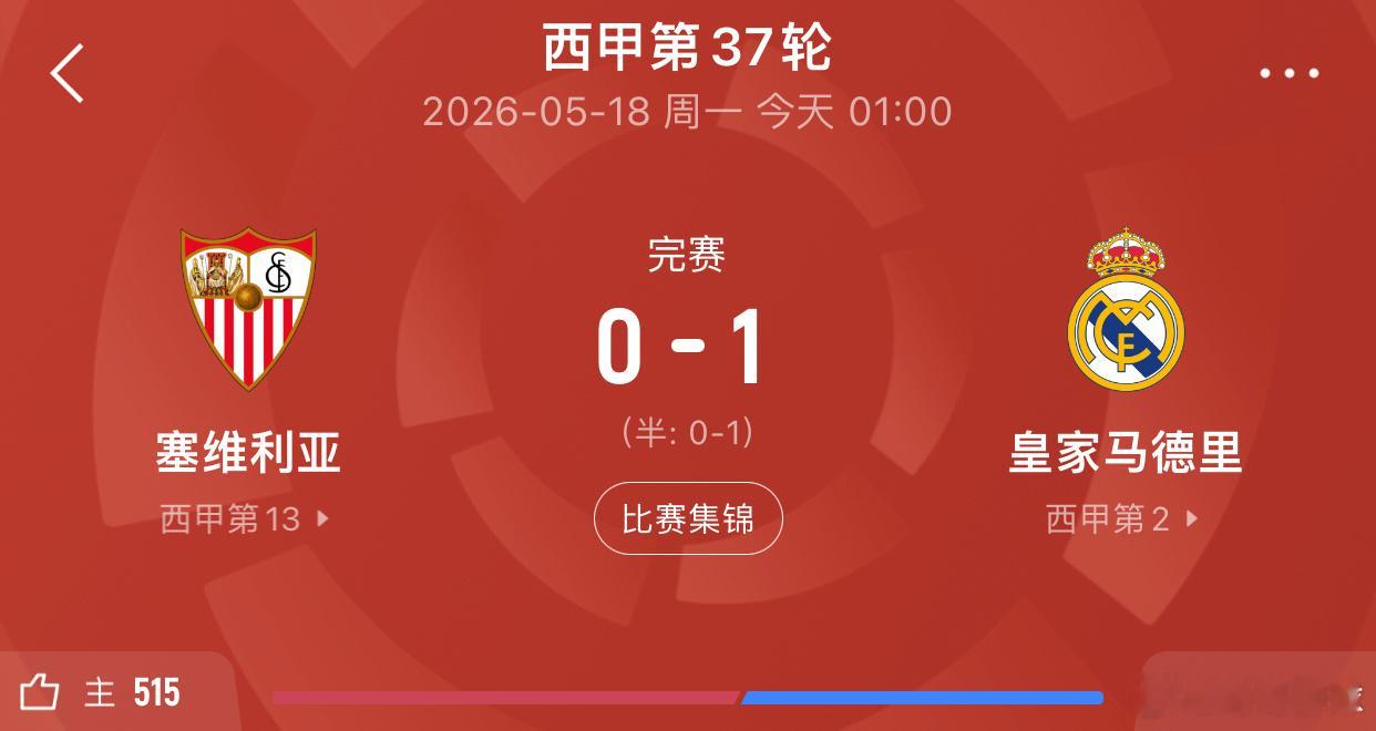 皇马1比0塞维利亚 西甲联赛维尼修斯制胜【两连胜！皇马1-0险胜塞维利亚，维尼修