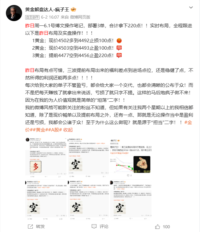 上周6.1-6.5日一周总结：共27单16胜11负，共斩获总利润2140点 周一