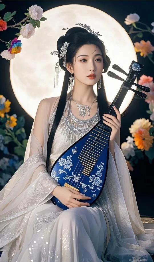 漫步花间寻雅韵，
倘佯月下觅清音。
网络图片