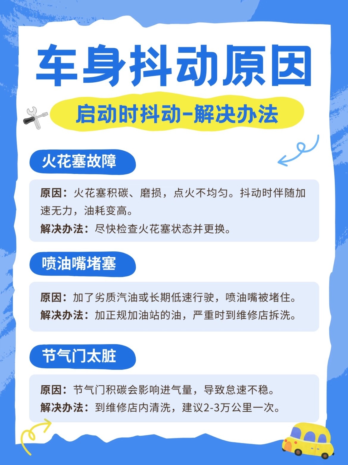 车主必看‼️汽车抖动原因及解决办法🚗开车时车身莫名发抖，启动抖、加速抖、高速抖