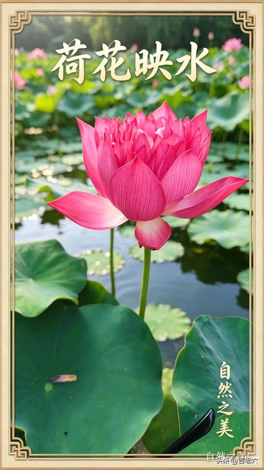小池夏荷别样红