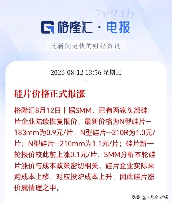 硅片开启涨价模式了！
从疯狂扩产到集体亏损，光伏至暗时刻或迎来转机，硅片涨价背后