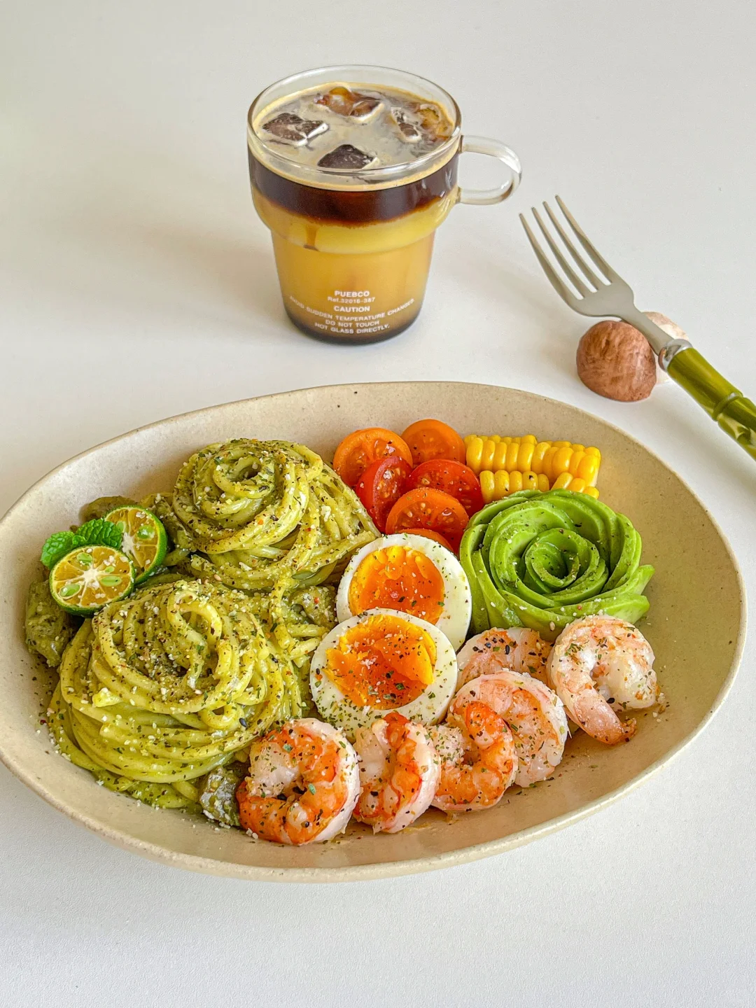 春日brunch🍃罗勒牛油果意面波奇碗🥑美式🍊