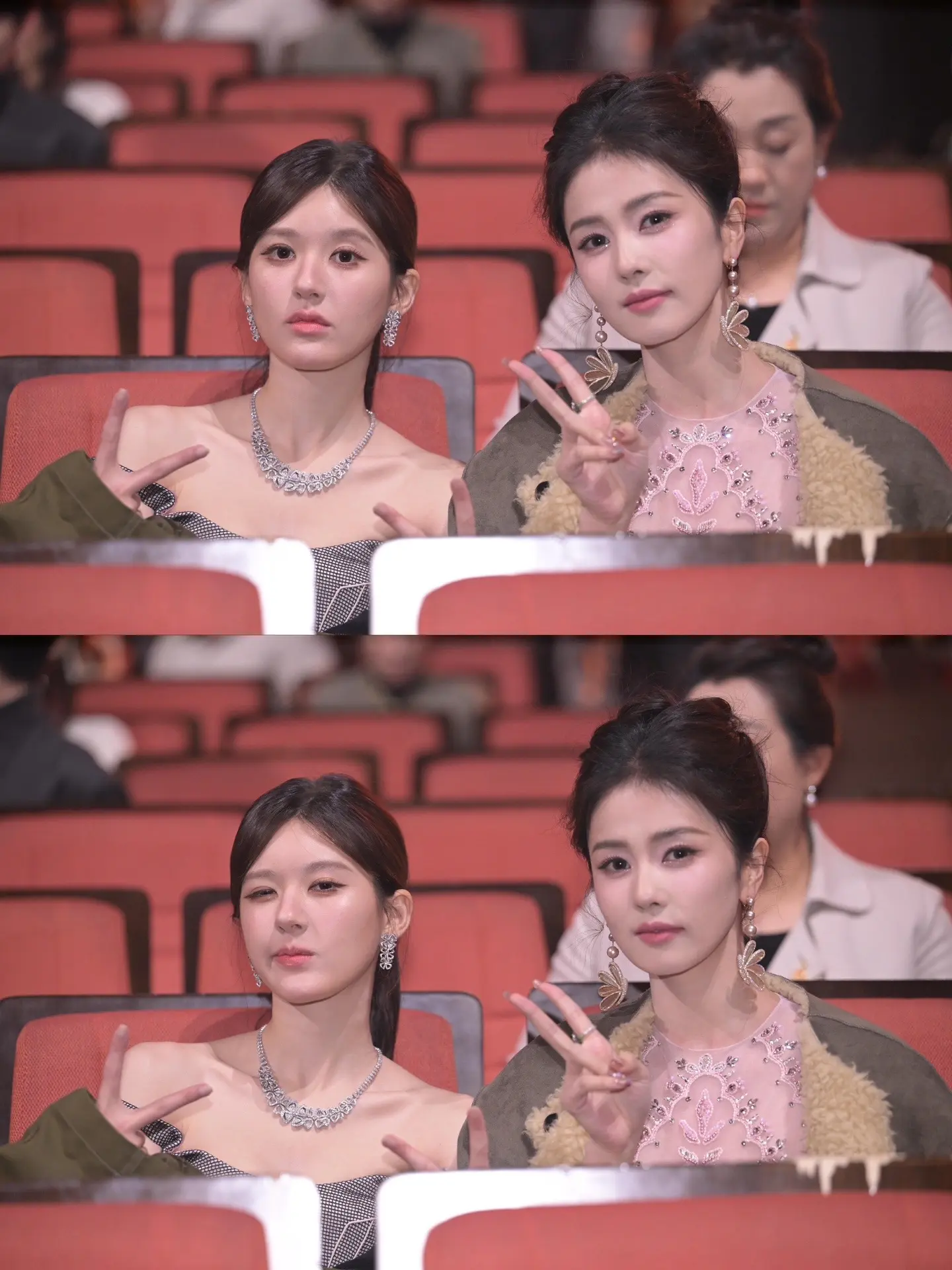 赵露思白鹿演我吃瓜。今日视界大会「赵露思 白鹿 王鹤棣 檀健次」的同框生图。