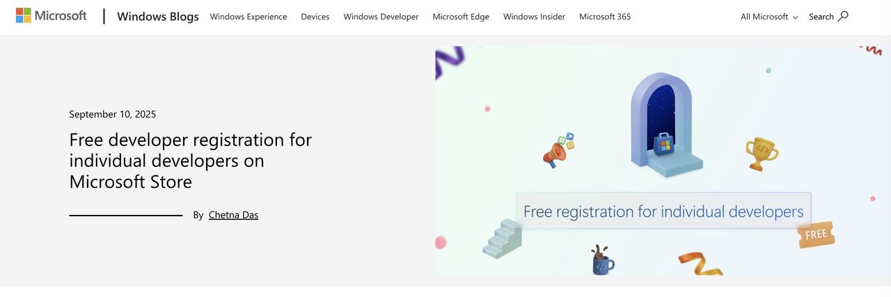 微软取消 Windows Store 个体开发者注册费：门槛再降一步

微软在 